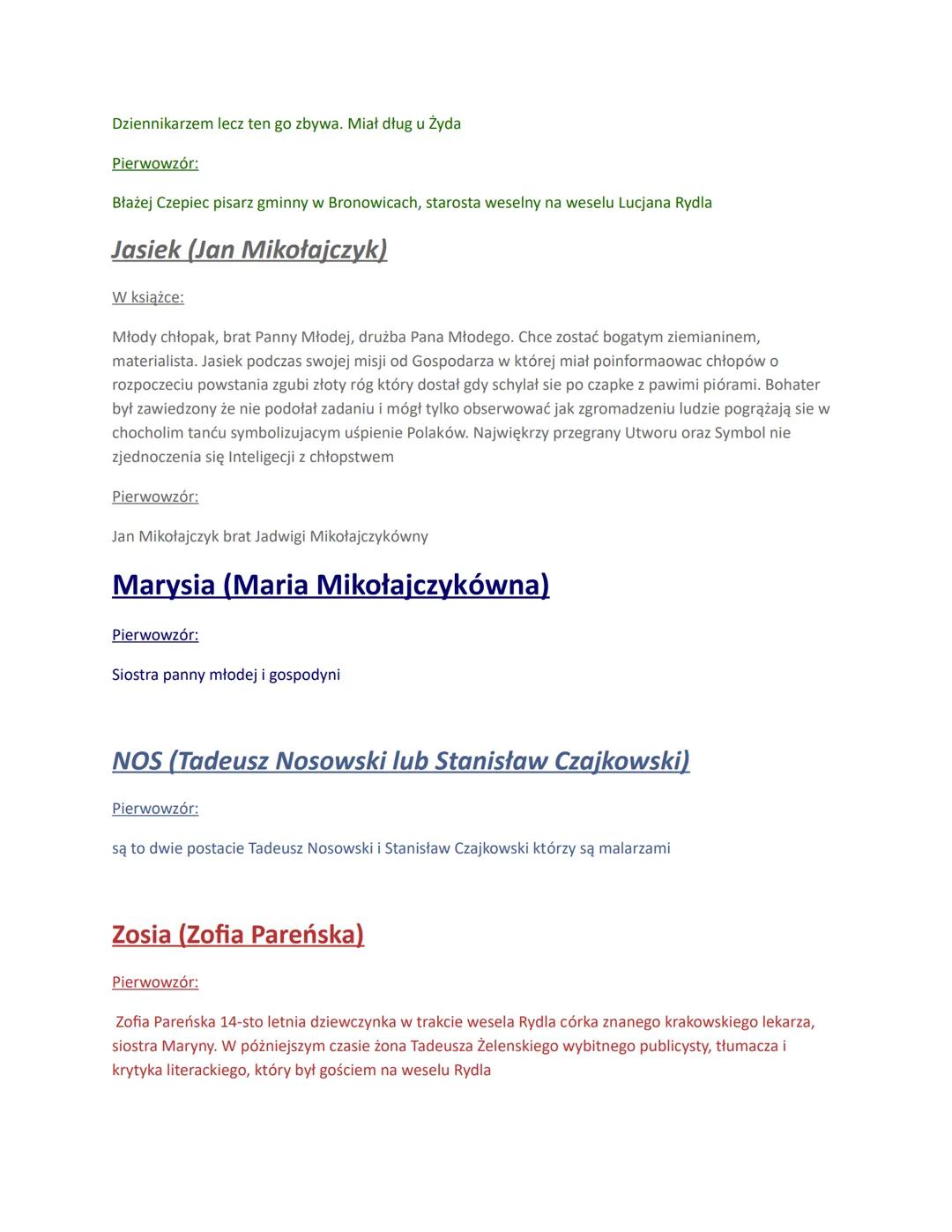 MEZALIANS - POŚLUBIENIE KOGOŚ Z NISZEGO STANU
DEKADENT-
Pan młody (Lucjan Rydel)
W książce:
Młodopolski artysta pan z miasta. Nie rozumie ws