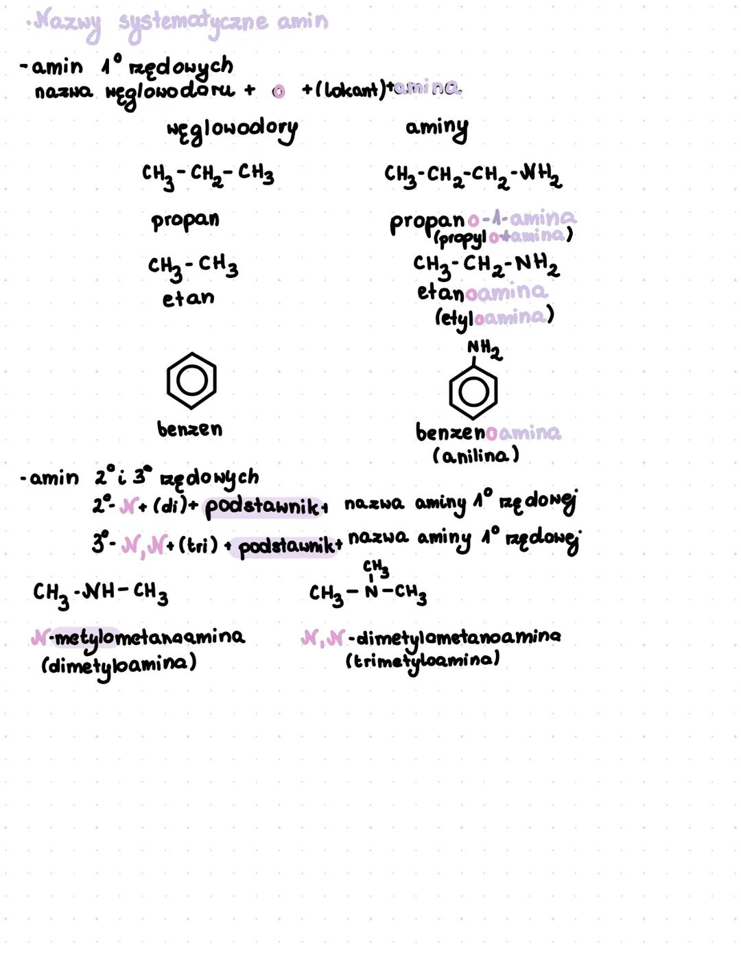 Aminy i amidy
Aming to jednofunkcyjne amoniaku NH3
budowa amin
1°-amina pierszorzędowa
H
R₁-N
gdzie:
2°amina drugo rzędowa
3º amina trzecior