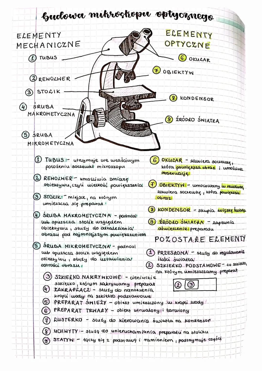 obserwacje
mikroskopowe
= Cechy mikroskopu =
Powiększenie
-
to stosunek rozmiaru obrazu obiektu do jego
Reczywistej wielkościć
Zdolność rozd