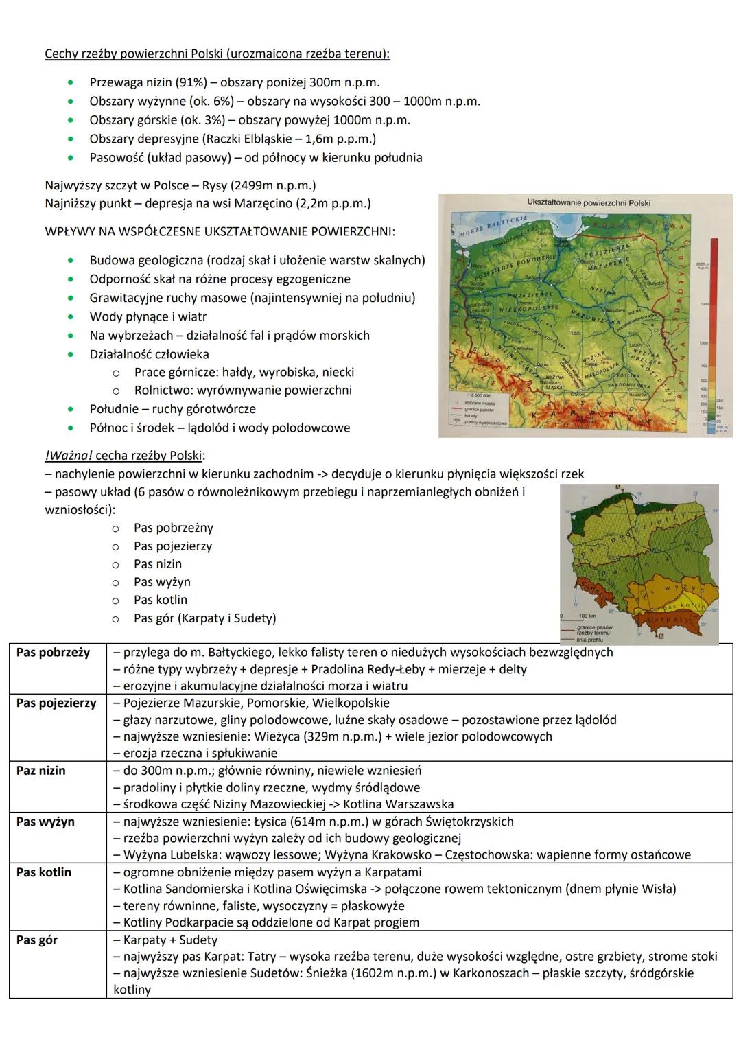 Położenie fizycznogeograficzne Polski:
- w środkowej Europie
- większość leży na Niżu Polskim
(fragment Niziny Środkowoeuropejskiej)
- od Mo