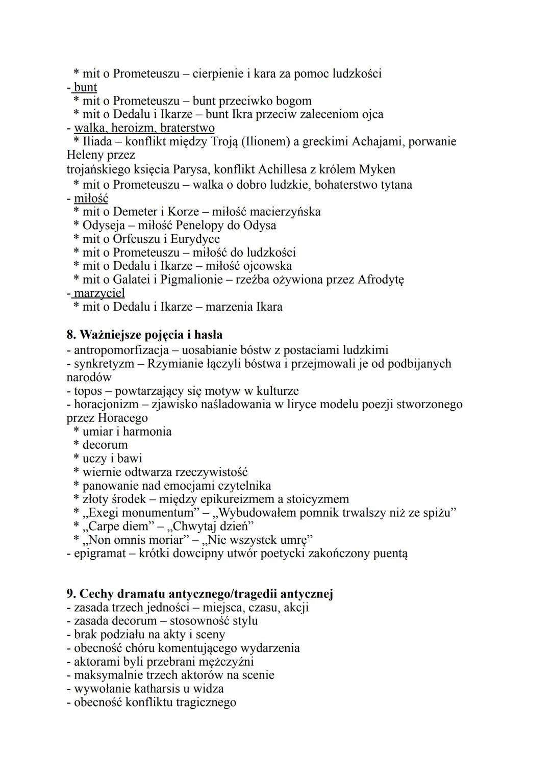 STAROŻYTNOŚĆ
(Antyk, mitologia)
WAŻNIEJSZE UTWORY
*Król Edyp Sofokles
*mity o Prometeuszu, Syzyfie,
Tezeuszu, Dedalu i Ikarze, Demeter i
Kor