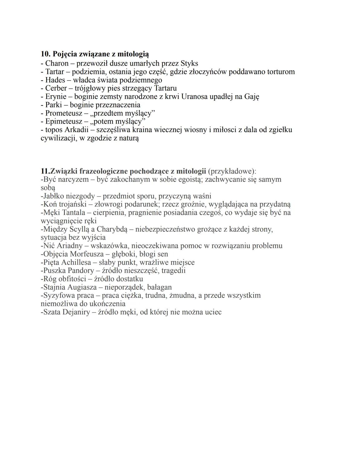 STAROŻYTNOŚĆ
(Antyk, mitologia)
WAŻNIEJSZE UTWORY
*Król Edyp Sofokles
*mity o Prometeuszu, Syzyfie,
Tezeuszu, Dedalu i Ikarze, Demeter i
Kor