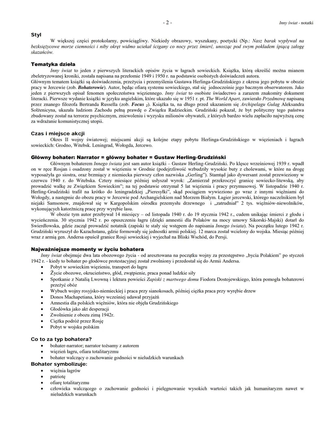 Biogram autora
-1-
Gustaw Herling-Grudziński, Inny świat. Zapiski sowieckie (1953 - I. wyd. polskie)
Inny świat notatki
Gustaw Herling-Grudz