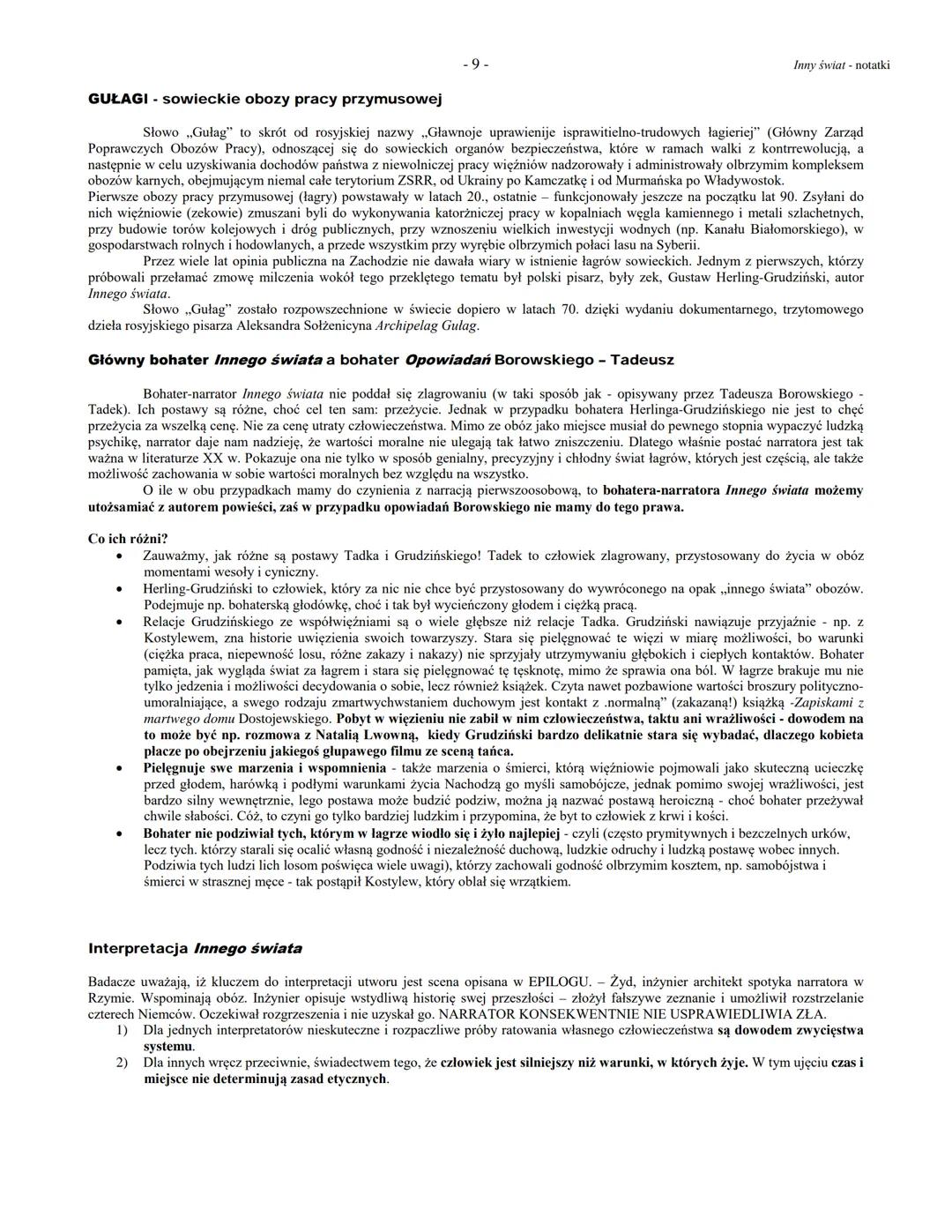 Biogram autora
-1-
Gustaw Herling-Grudziński, Inny świat. Zapiski sowieckie (1953 - I. wyd. polskie)
Inny świat notatki
Gustaw Herling-Grudz