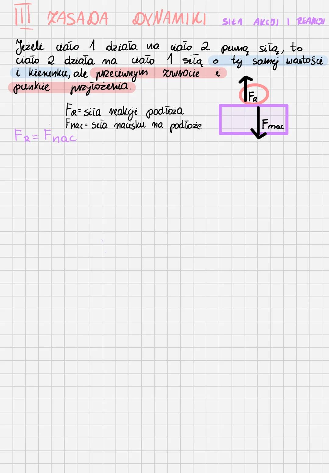SLA - miava
miava oddziaływania wzajemnego
jest zaczepiona w wiele, w
ciał
I zasada
którym
działa
dynamiki NEWTONA
Jeżeli
na
ciato
mie
dział