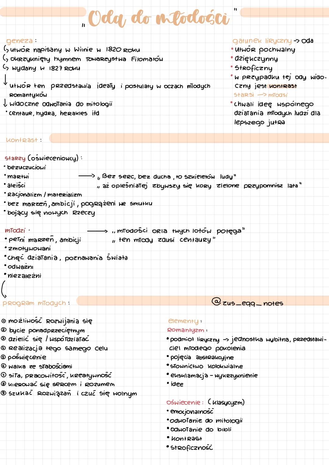 # Oda do młodości
geneza:
( utwór napisany w Wilnie w 1820 Roku
(, okrzyknięty hymnem Towarzystwa Filomatów
↑
wydany w 1827 ROKU
Utwór ten
