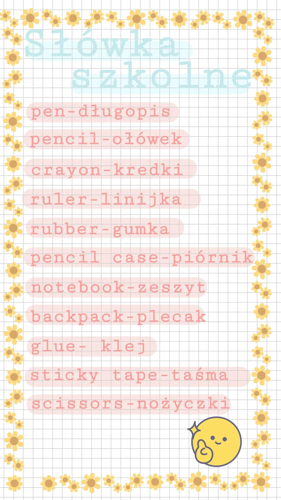 Słówka szkolne