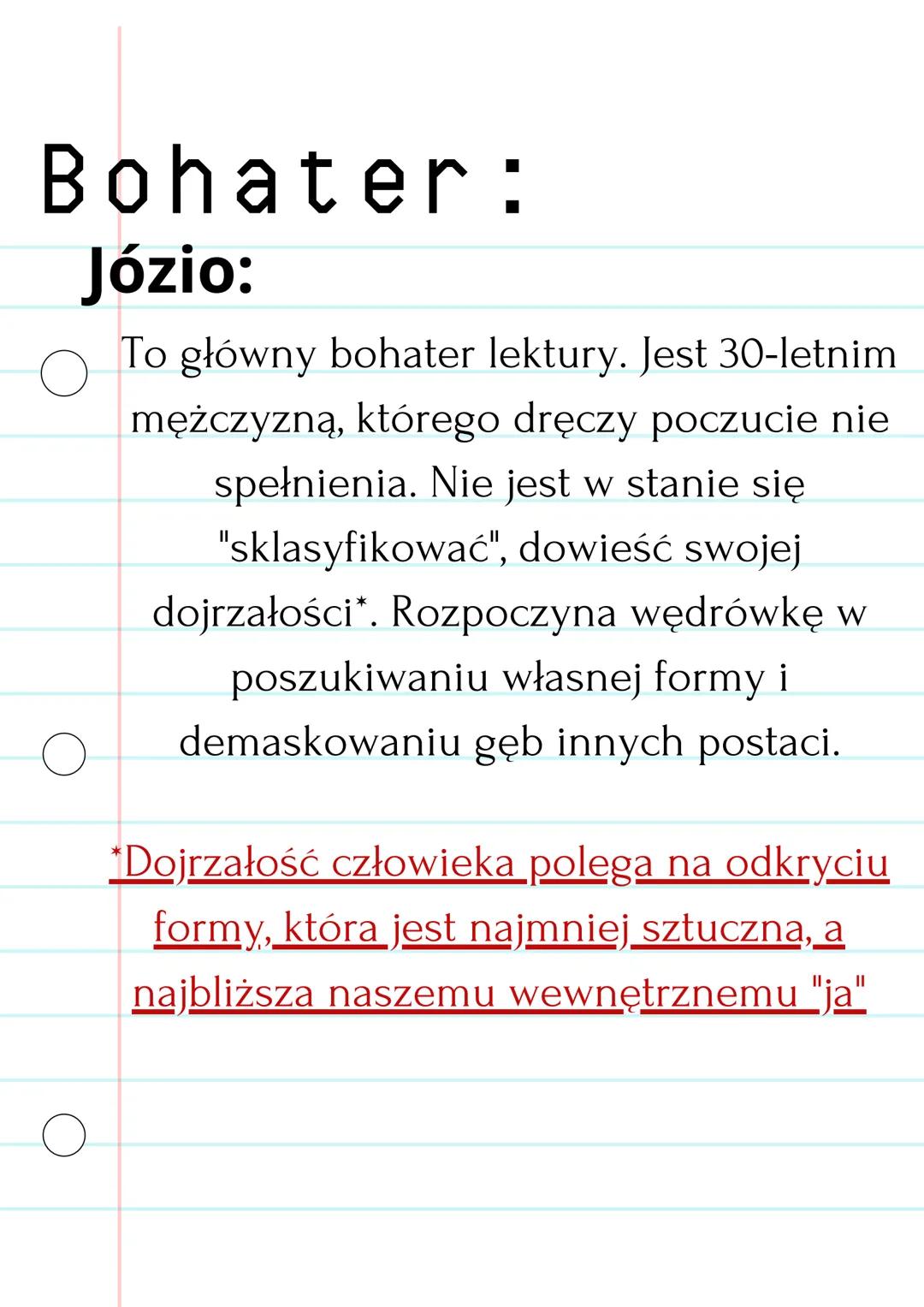 Plan wydarzeń:
1) Przebudzenie Józia (rozważania nad
własną dojrzałością)
2) Profesor Pimko zabiera 30-letniego
bohatera do szkoły
3) W szko