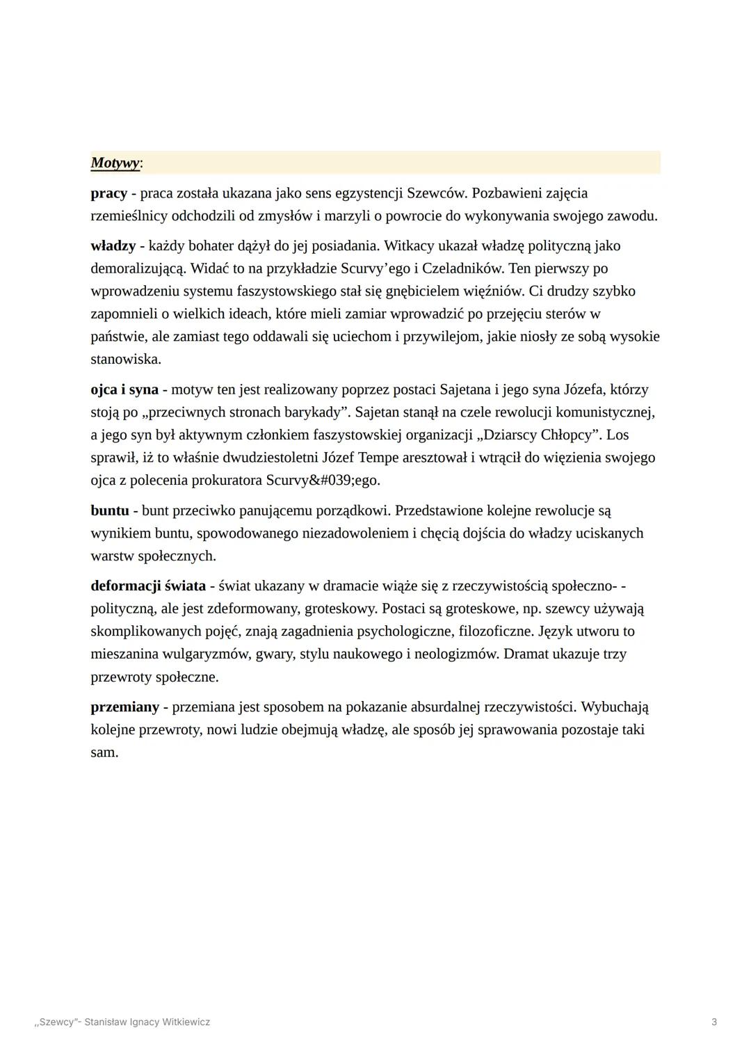 „Szewcy"- Stanisław Ignacy
Witkiewicz
Teoria Czystej Formy
Wywodzi się ona z przekonania że świat ogarnięty jest wielkim kryzysem. Zanika po