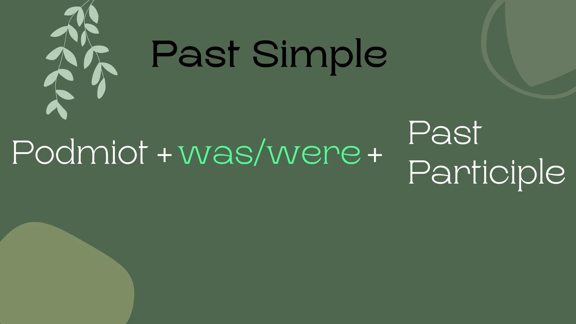 Passive voice Budowa
Subject + to be + Past
Participle Kiedy
używamy?
Gdy chcemy
przekazać, że efekt jest
ważniejszy niż
wykonawca czynności