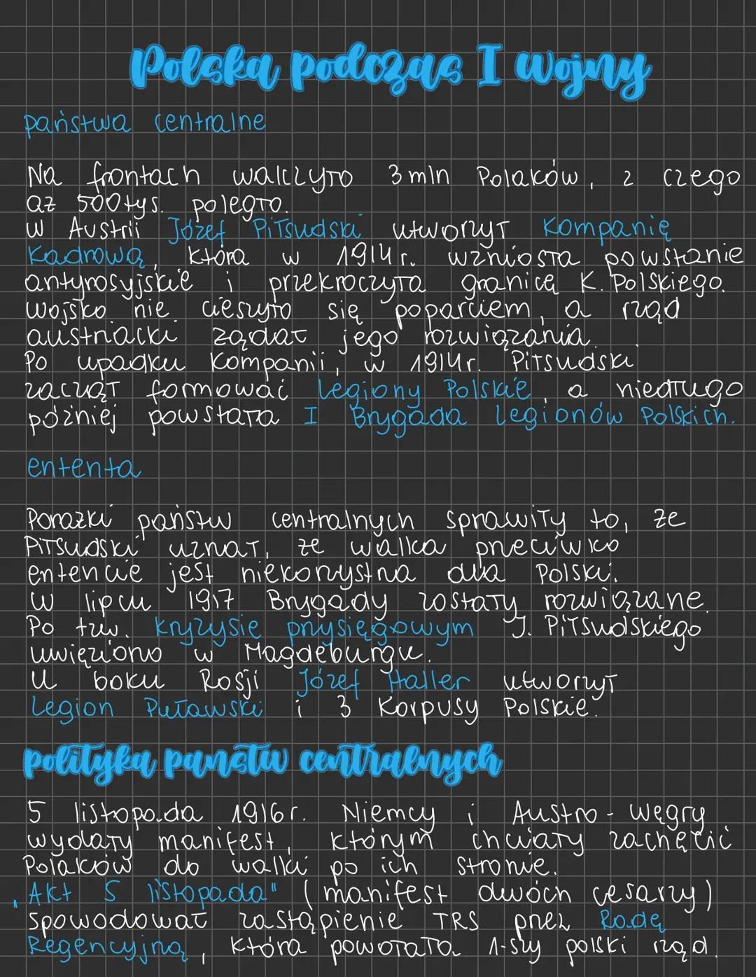 sprawa polska podczas I wojny światowej