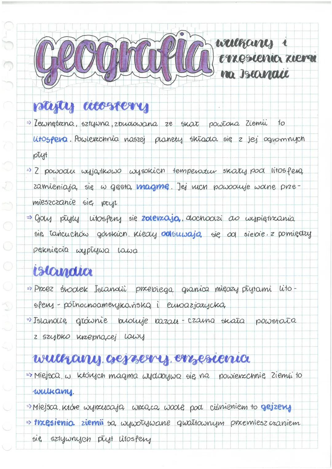 # geografia
wilkanye
erzęsienia zieru
na Iseanalu
płyty citostery
>Zewnętrzna, sztywna, zbudowana ze skat powłoka Ziemii to
litospera. Po