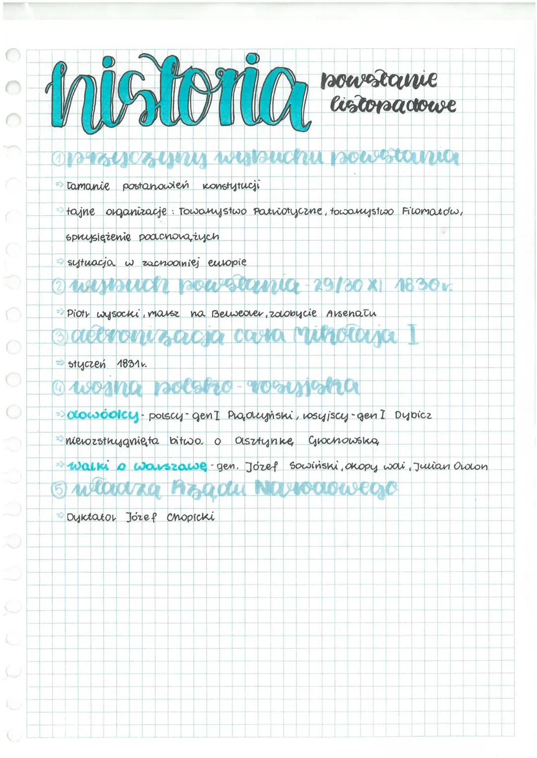 historia
powstanie
listopadowe
Oprzyczyny wisbuchu powstania
- tamanie postanowień konstytucji
- tajne organizacje: Towanystwo Patriotyczne