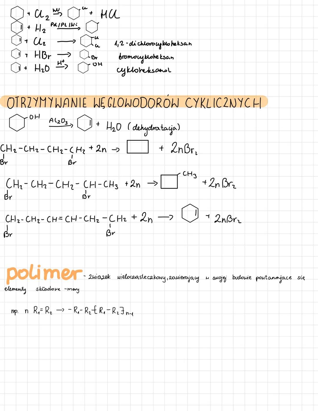 # WĘGLOWODORY
## typy reakcji
•r. substytucji - podstawienia podstawianie atomu lub grupy atomów prez inne atomy, grupy atomów
пр. CH3-H +