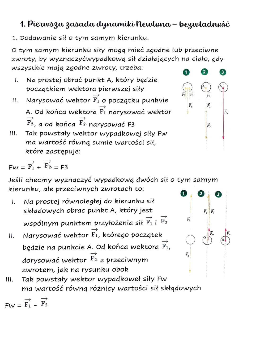 Pierwsza zasada dynamiki Newtona - bezwładnośc