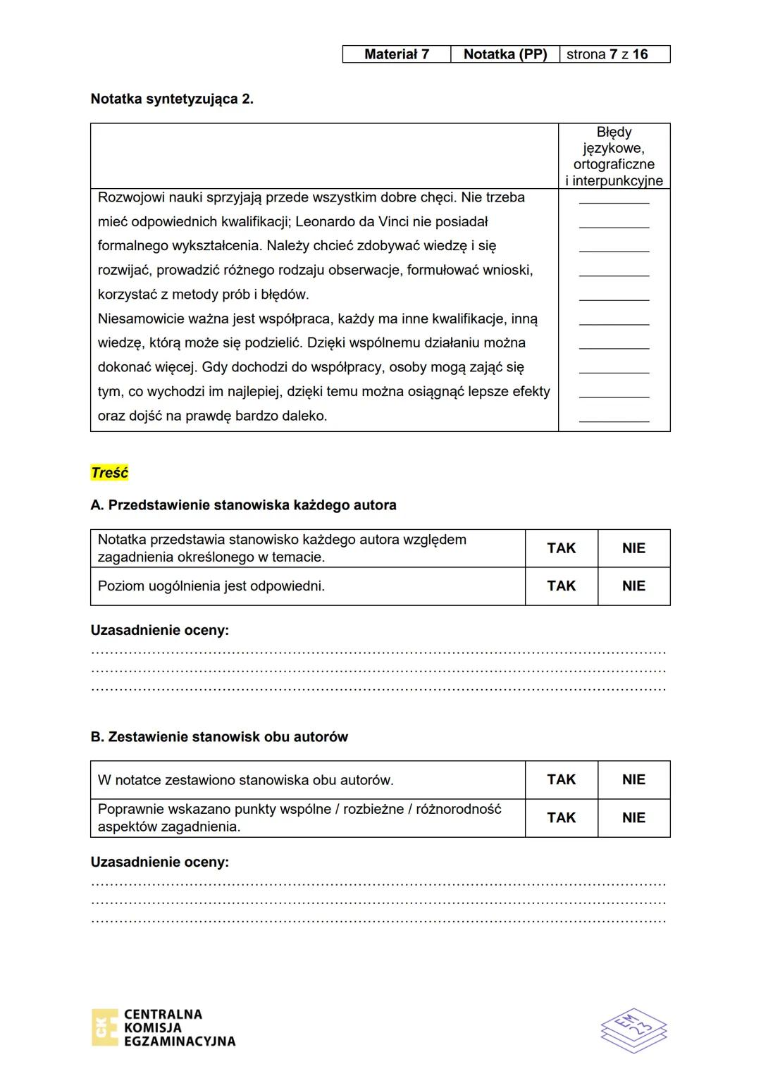 Materiał 7
Notatka (PP)
strona 1 z 16
Materiał ćwiczeniowy dla nauczycieli języka polskiego. Notatka syntetyzująca
Notatki syntetyzujące zam