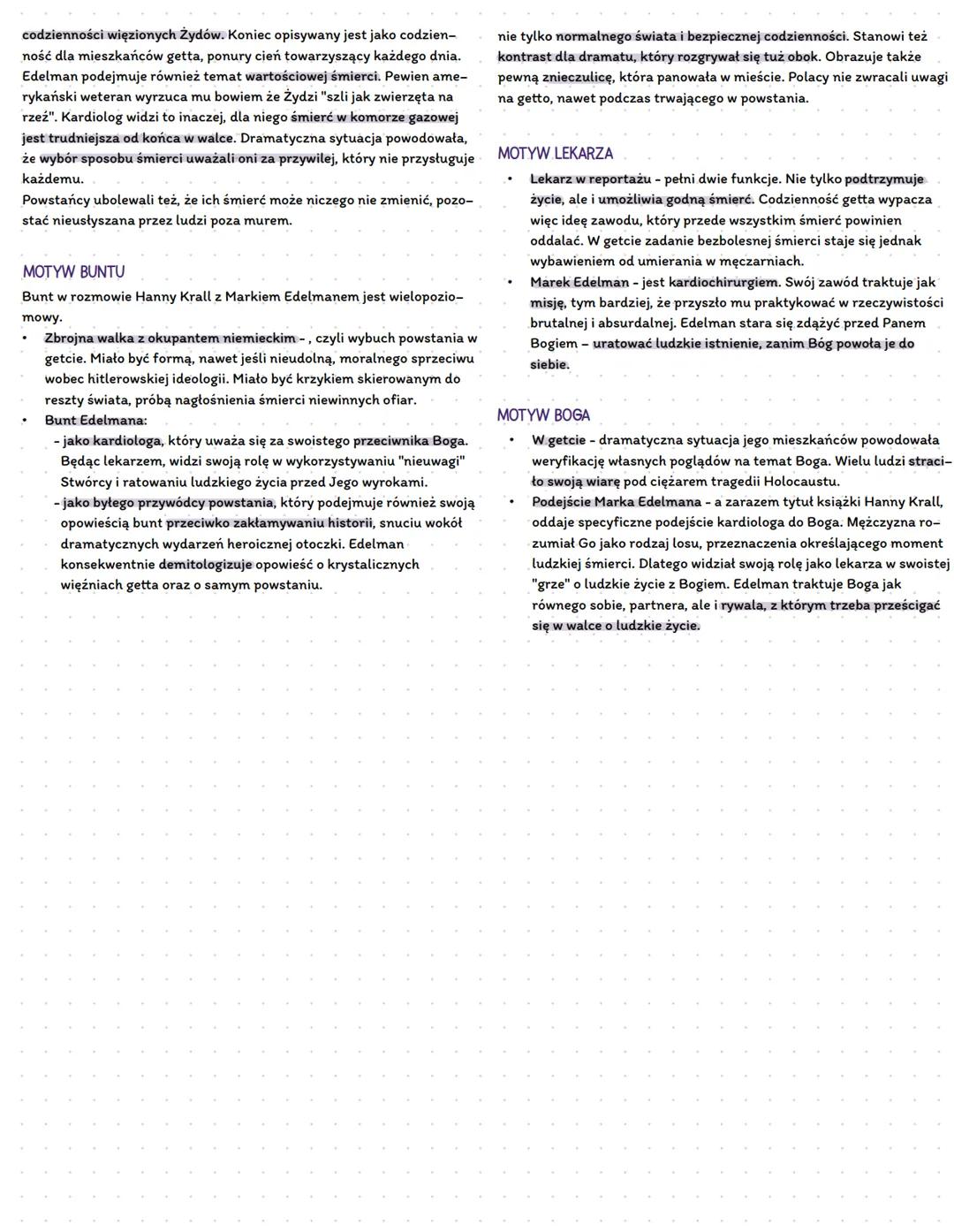 # Zdążyć przed Panem Bogiem
Hanna Krall
EPOKA: współczesność
RODZAJ: epike
GATUNEK LITERACKI: reportaż literacki
## CZAS AKCJI
pressło