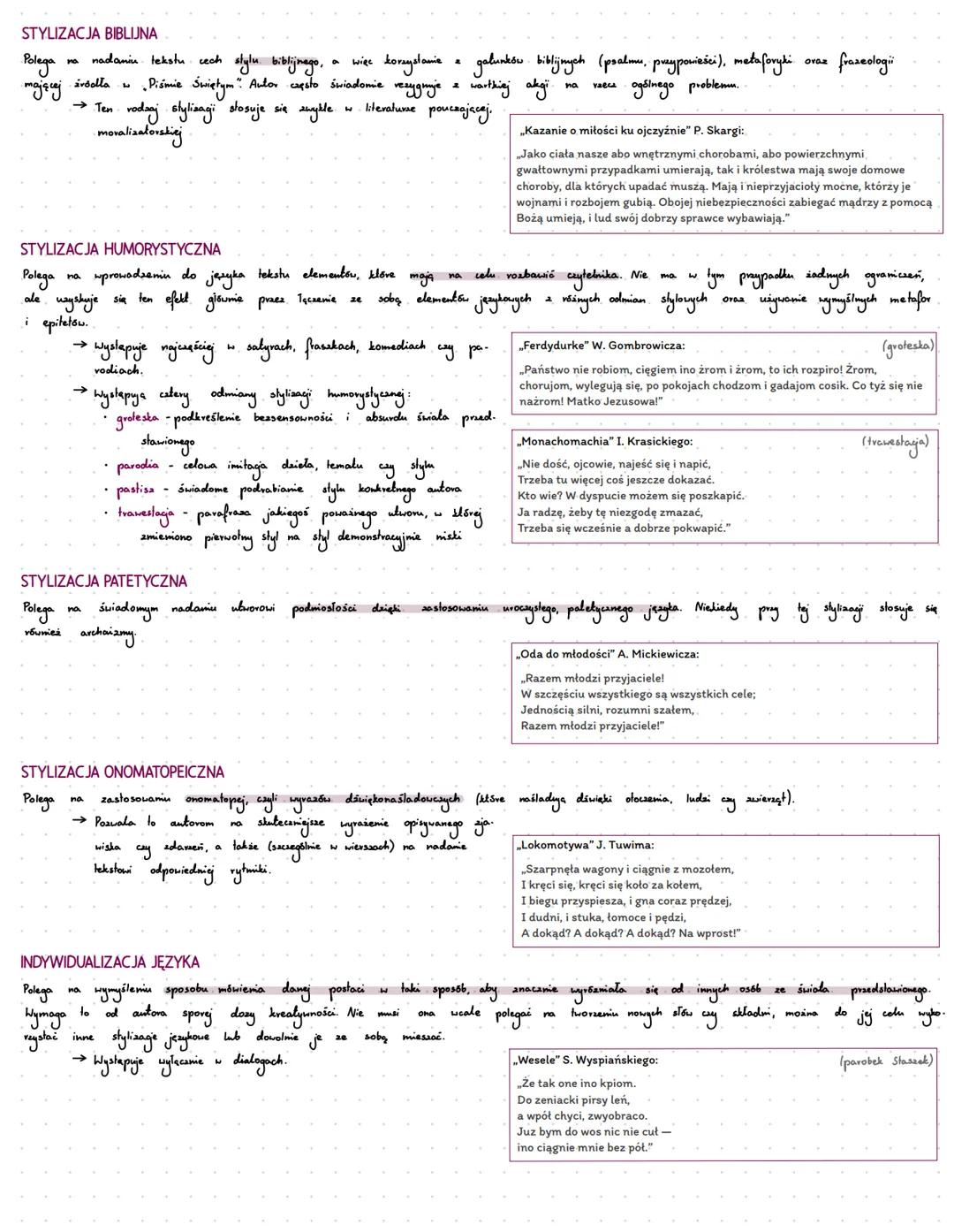 Stylizacja językowa
STYLIZACJA JĘZYKOWA to nadawanie tekstowi cech charakterystycznych olla akreślonego stylu. Wykorzystuje.
odpowiednio dob
