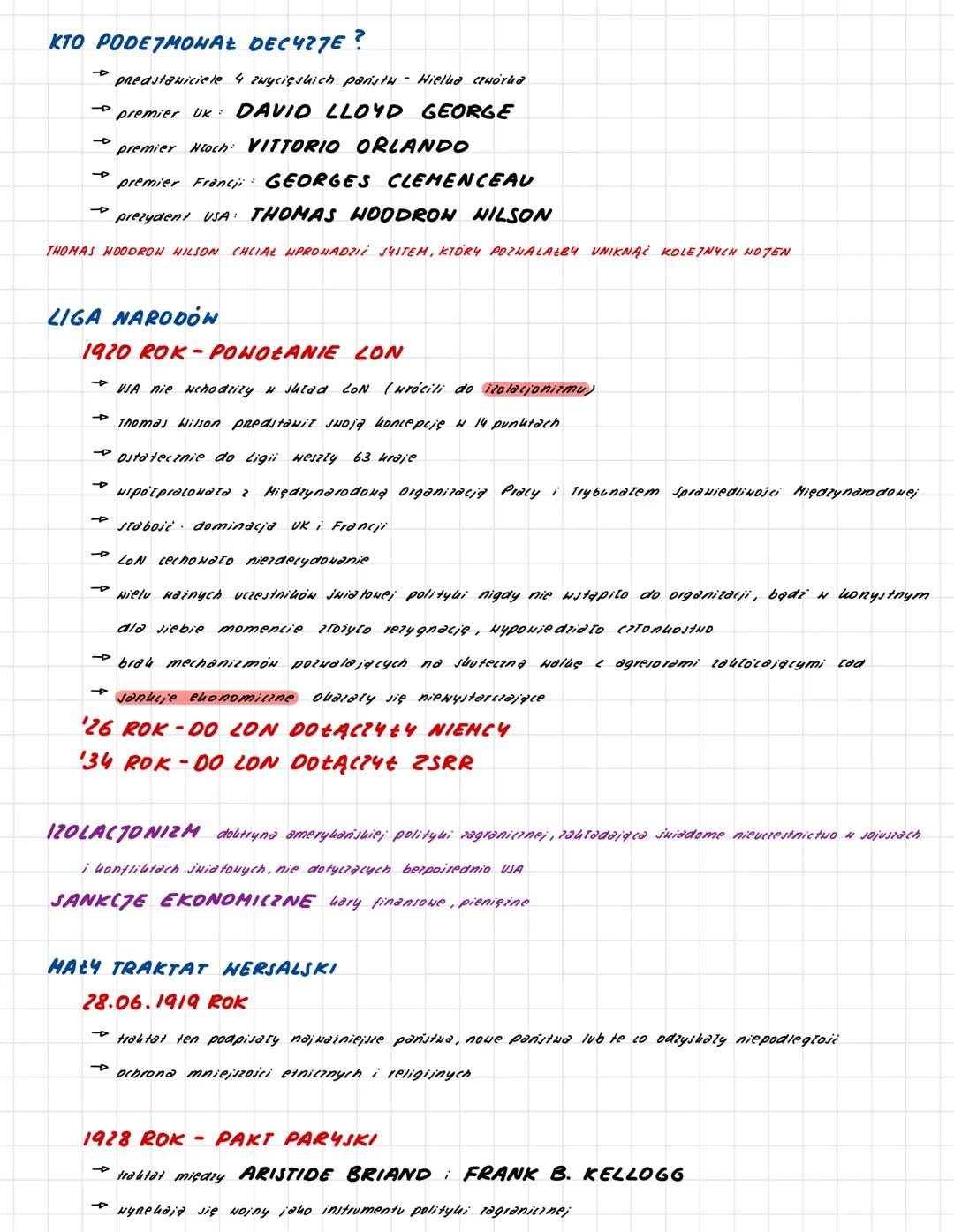 ŁAD WERSALSKI
11.11.1918-ROZE7M W COMPIENGE (ZAKOŃCZENIE DZIAŁAŃ WOJENNYCH)
USTALENIA
28.06.1919 - TRAKTAT WERSALSKI (2 NIEMCAMI)
NIEMCY
+
-