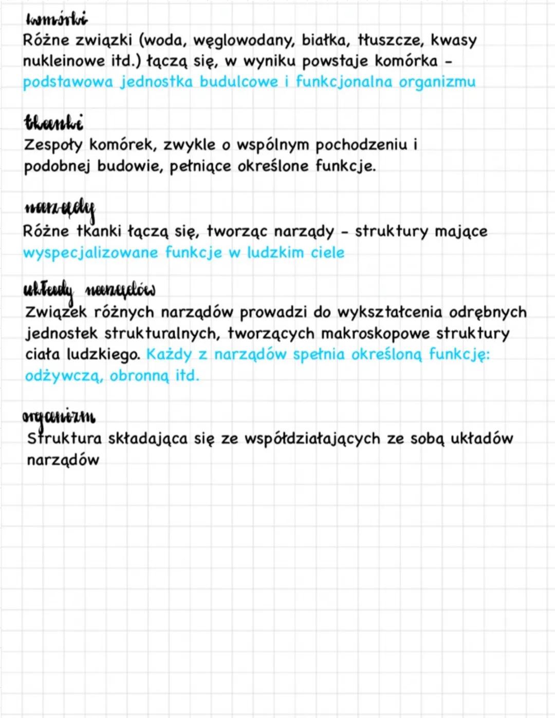 HIERARCHICZNA BUDOWA
ORGANIZMU
hierutyczna burbowal organizmuee
atomy
organizm
↑
układy narządów
narządy
T
tkanki
komórki
T
związki chemiczn
