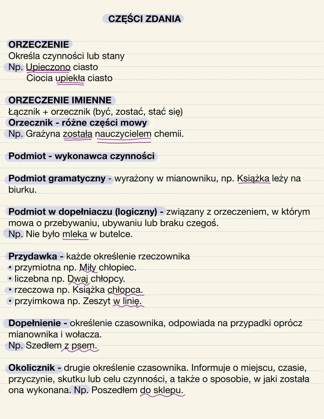 Części zdania