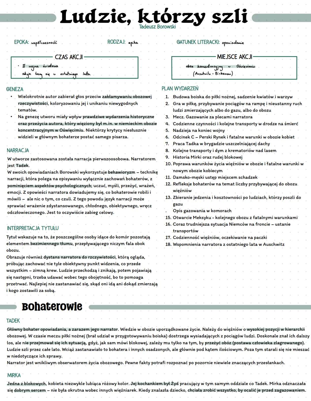 Proszę państwa do gazu
ЕРОКА: наросказной
CZAS AKCJI
RODZAJ: epika
Tadeusz Borowski.
GATUNEK LITERACKI: opowiadanie
MIEJSCE AKCJI
obox konce