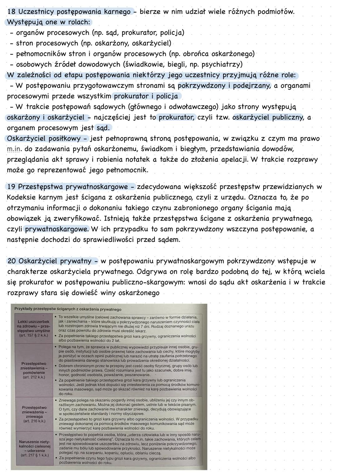 Prawo Karne
1 Prawo karne - to zbiór norm, które określają zasady stosowania kar przez państwo oraz
ponoszenia przez jednostki odpowiedzialn
