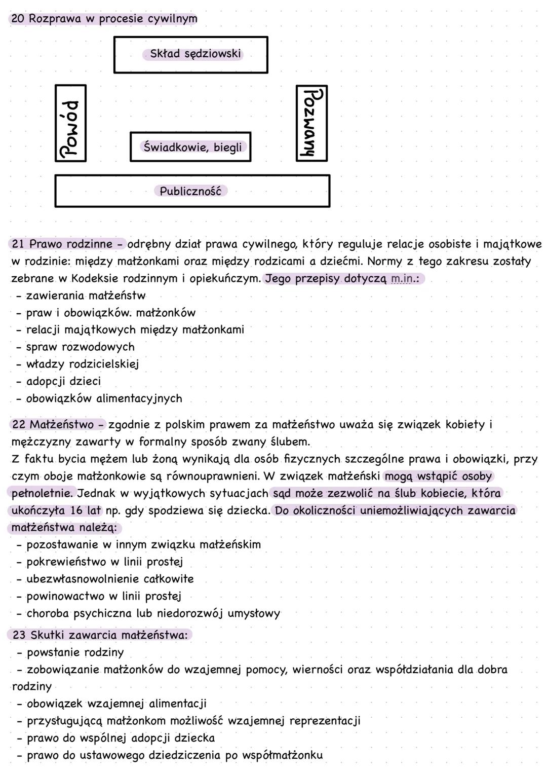Prawo cywilne i rodzinne
1 W prawie cywilnym:
• strony stosunków mają autonomiczną i równorzędną pozycję (każdy może bronić swoich
interesów