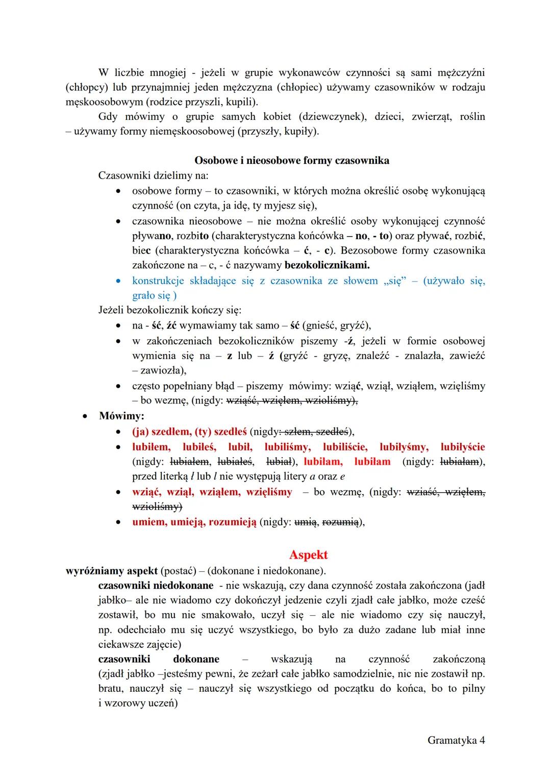 # Części mowy
| część mowy | pytania | przykłady | odmienia się |
| ----------- | ----------- | ----------- | ----------- |
| czasownik | c