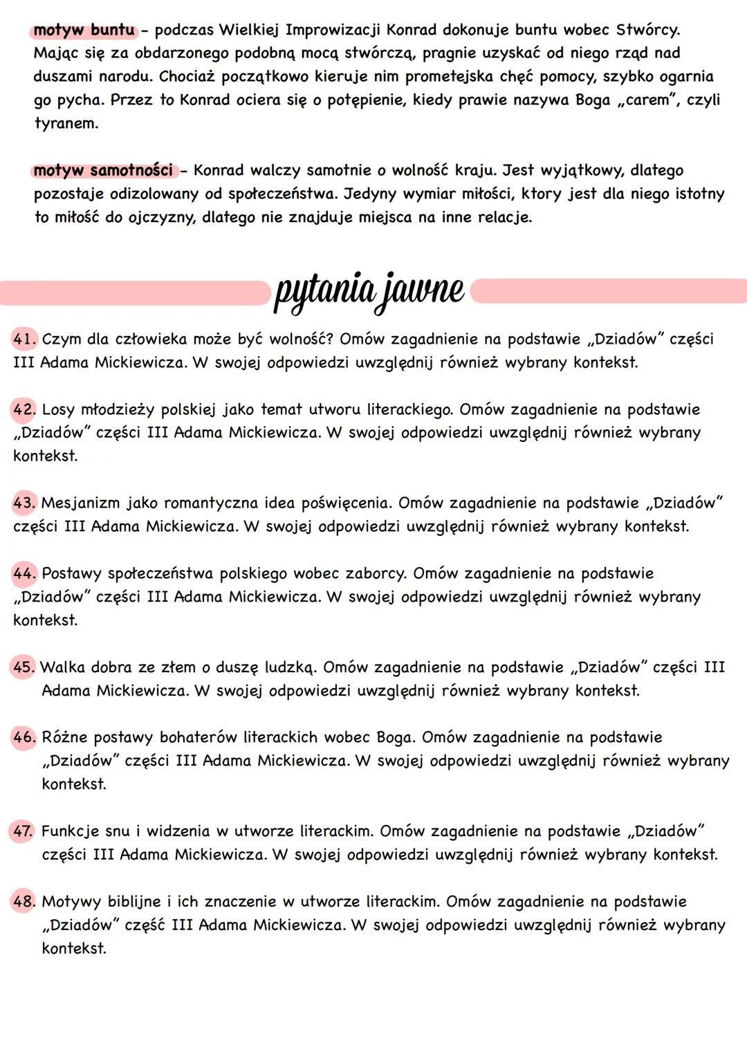 Oriady of m
gatunek
> Utwór ma cechy dramatu romantycznego:
Adam Mickiewicz
⚫ odrzucenie zasady trzech jedności (różne miejsca akcji, dłużej