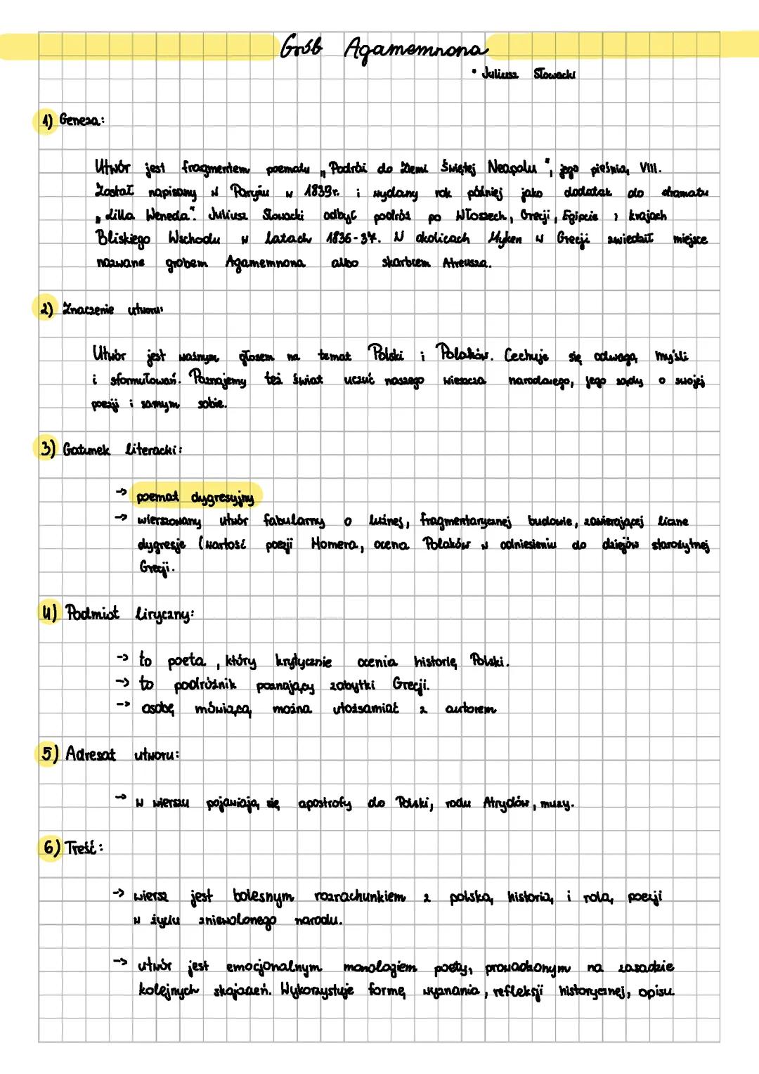 „Grób Agamemnona” Juliusz Słowacki