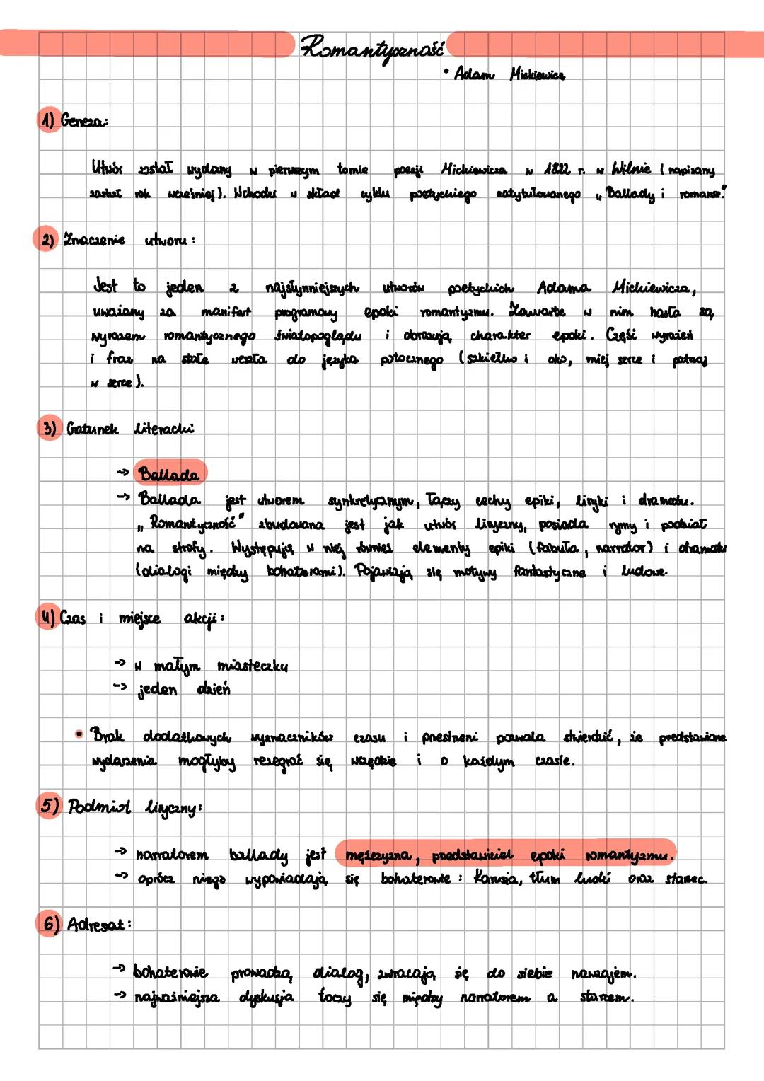 „Romantyczność” Adam Mickiewicz