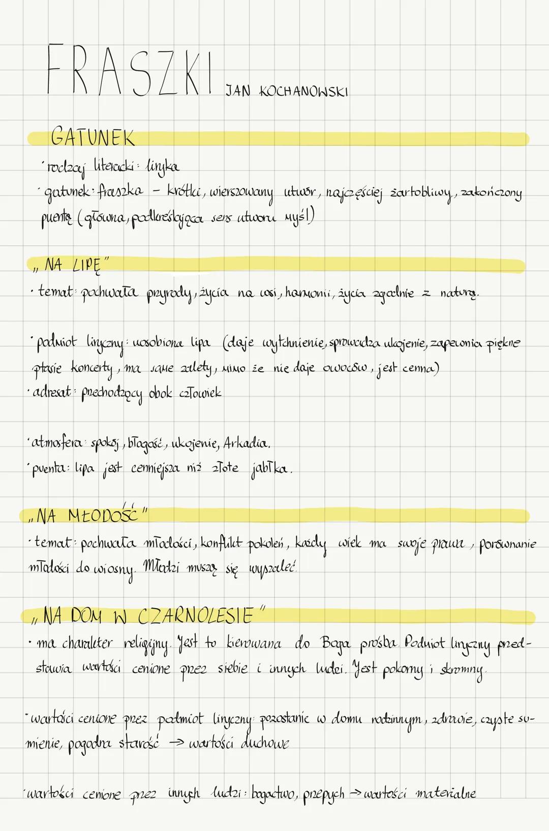 # TRENY
JAN KOCHANOWSKI
GENEZA
cykl 19 utworów żałobnych, które Jan Kochanowski napisał po śmierci
swojej córeczki, Urszulki.
• pocduiot