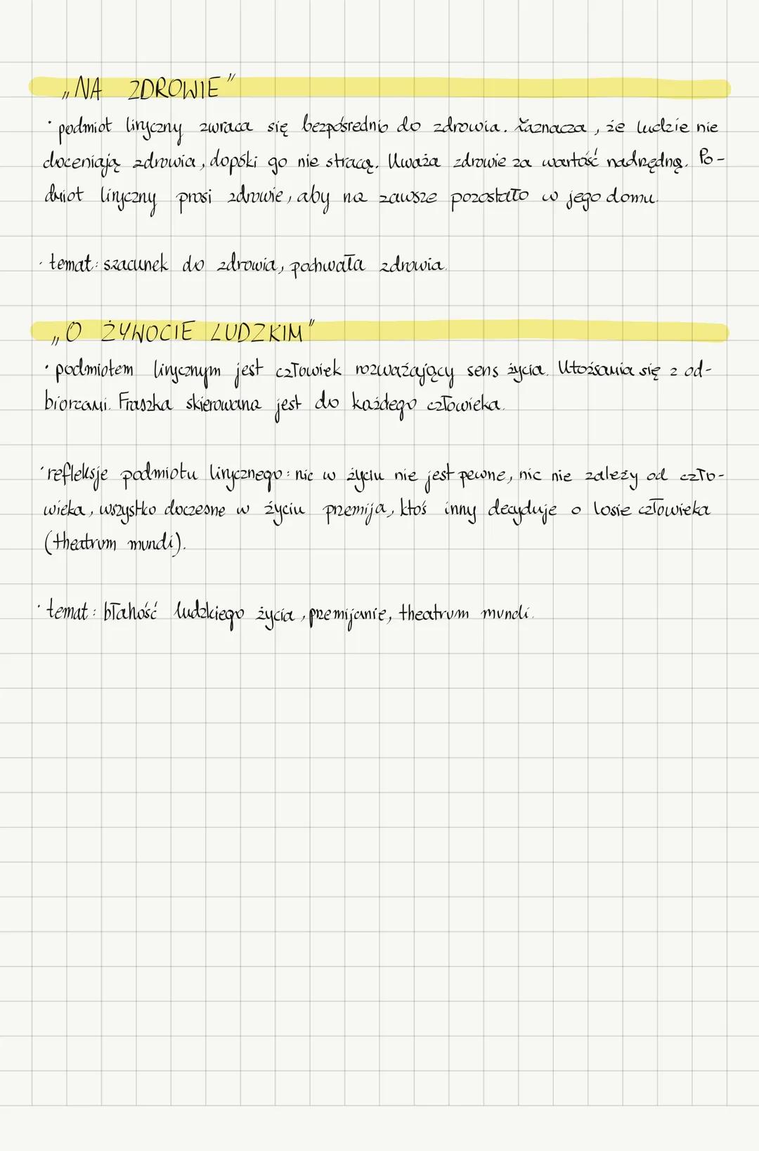 # TRENY
JAN KOCHANOWSKI
GENEZA
cykl 19 utworów żałobnych, które Jan Kochanowski napisał po śmierci
swojej córeczki, Urszulki.
• pocduiot