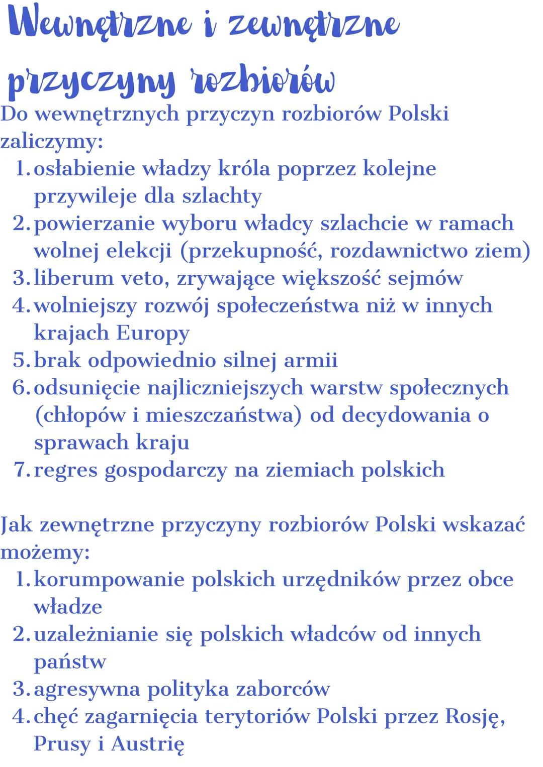 Upadek RP
Daty
rozbiory 1772 -1793 - 1795
konstytucja 3 maja - 3 maj 1791
konfederacja targowicka
konfederacja barska
-
1792
1768-1772
powst