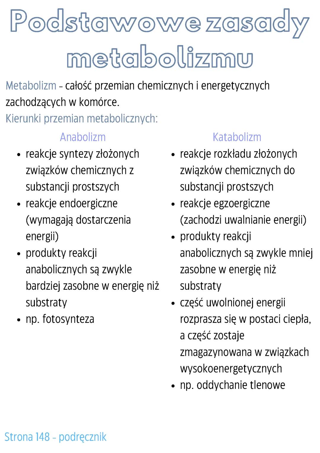 Podstawowe zasady metabolizmu