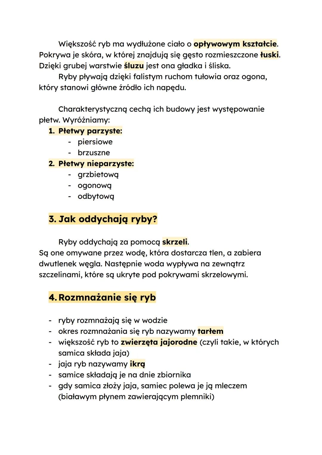 # Ryby - kręgowce środowisk wodnych
1. Gdzie żyją ryby?
Ryby żyją we wszystkich typach środowisk wodnych -
zarówno w wodach słonych, jak i