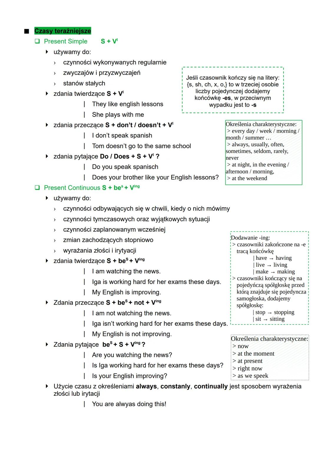 GRAMATYKA ANGIELSKI, poziom podstawowy i rozszerzony