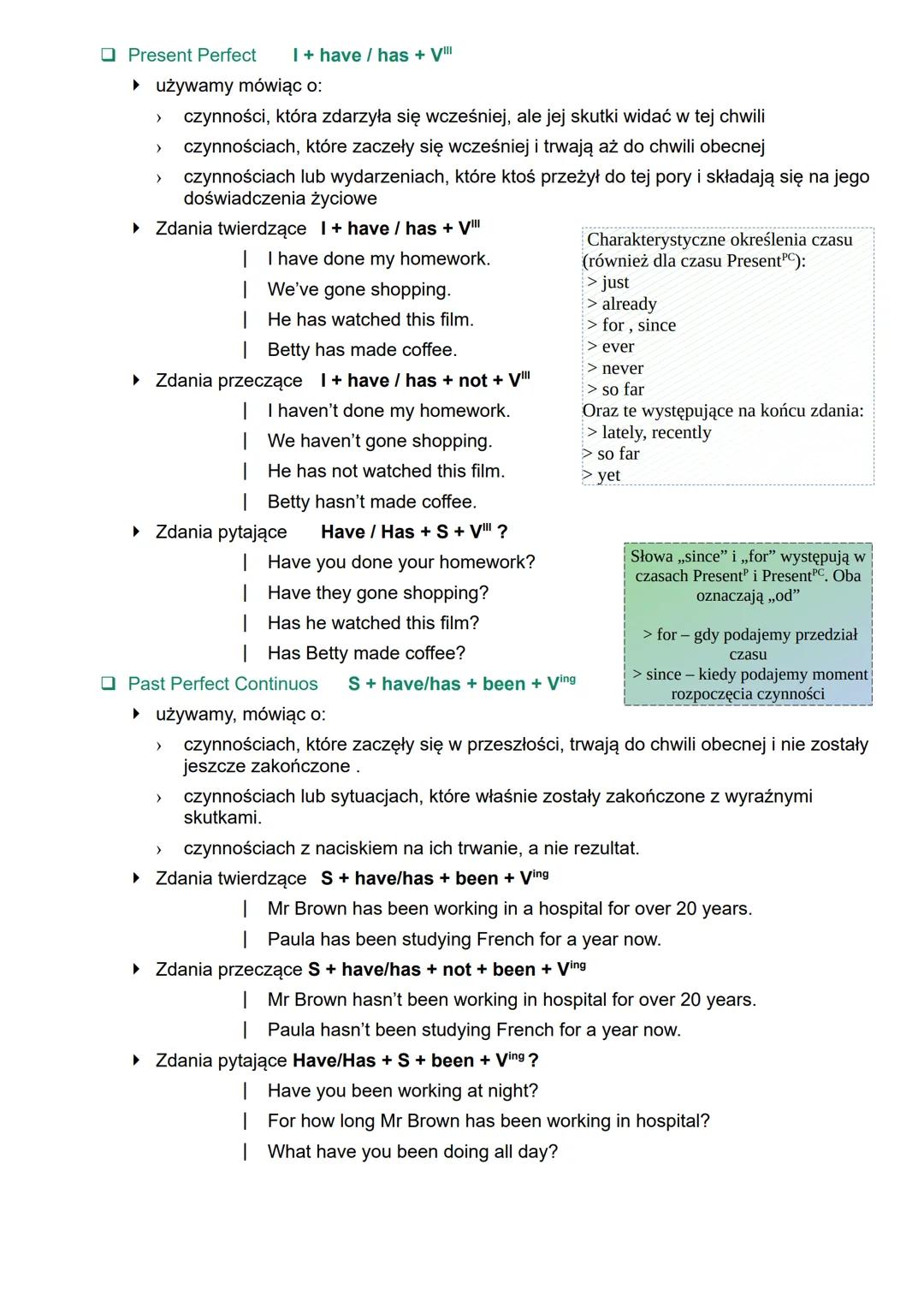 # Czasy teraźniejsze
## Present Simple S + V'
▸ używamy do:
> czynności wykonywanych regularnie
> zwyczajów i przyzwyczajeń
> stanów st