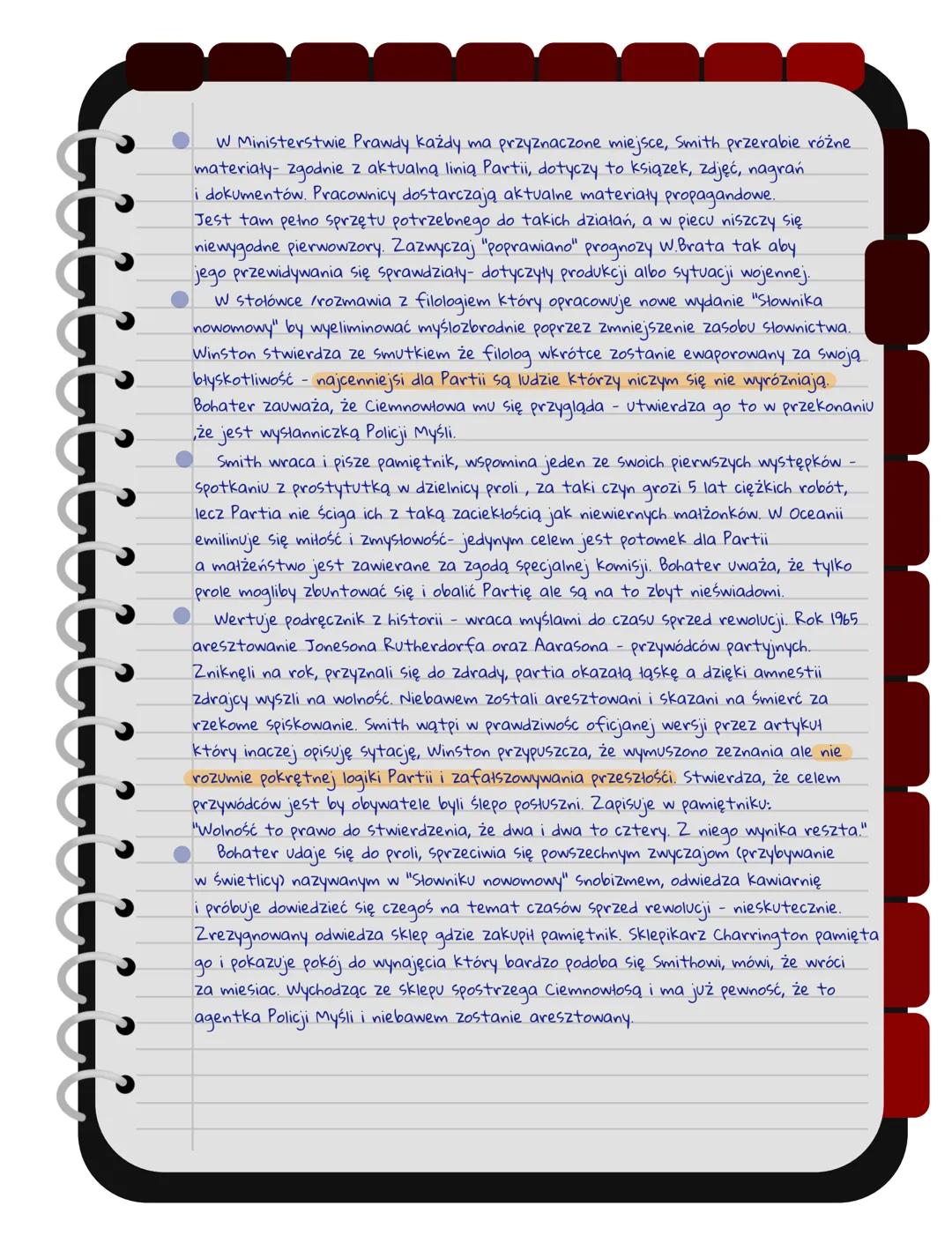 # Rok 1984
Winston Smith 39 lat, pracownik Departamentu Archiwów w Ministerstwie Prawdy,
przeciwnik Wielkego Brata i Partii. Pożąda Julii.