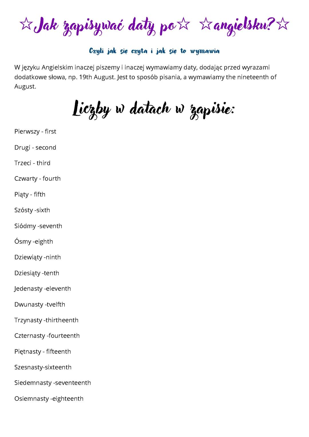 Jak zapisywać daty po angielsku?🎀