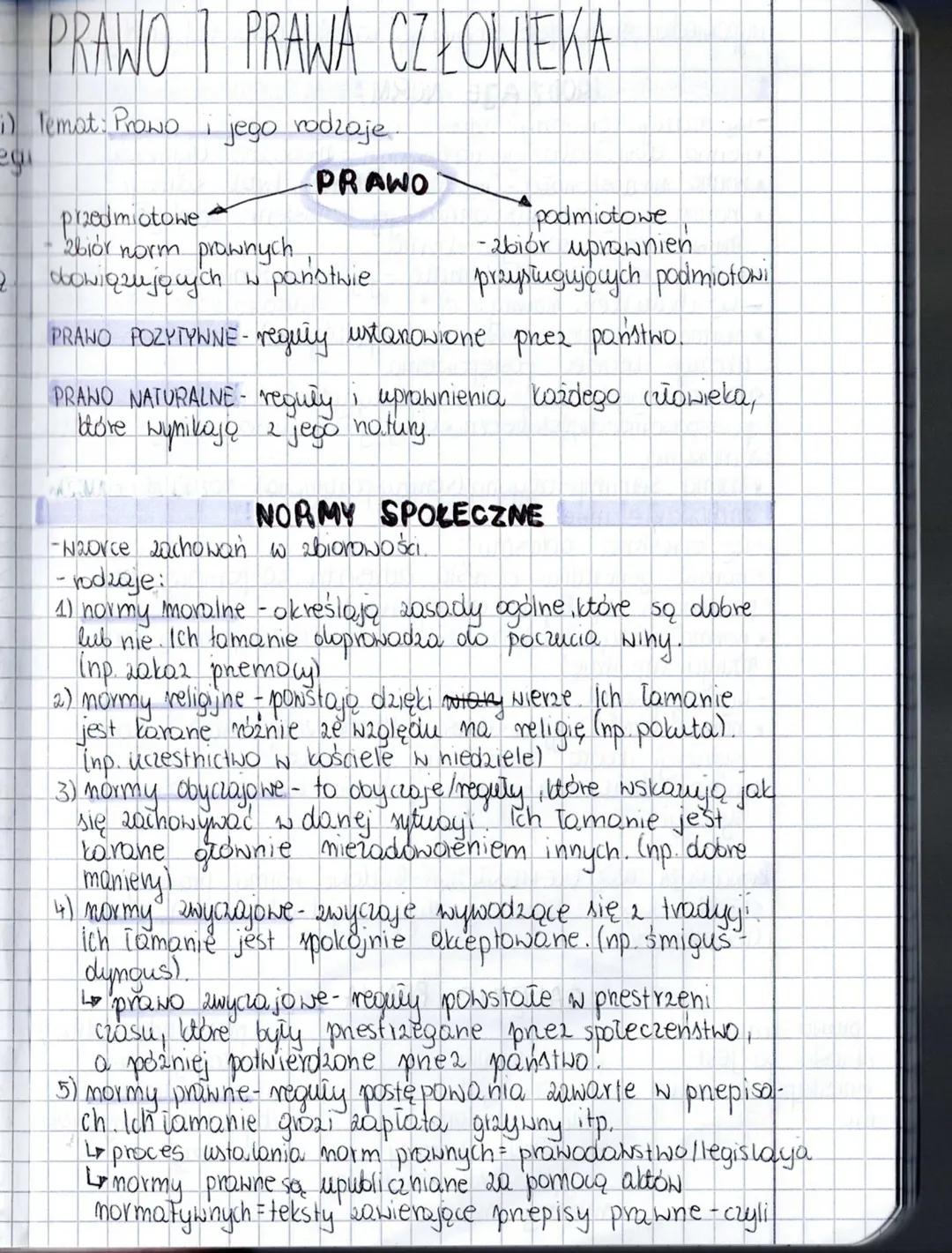 PRAWO PRAWA CZŁOWIEKA
i) Temat: Prowo
jego rodzaje
PRAWO
4
biór
norm prawnych
podmiotowe
-zbiór uprawnien
przysługujących podmiotowi
przedmi