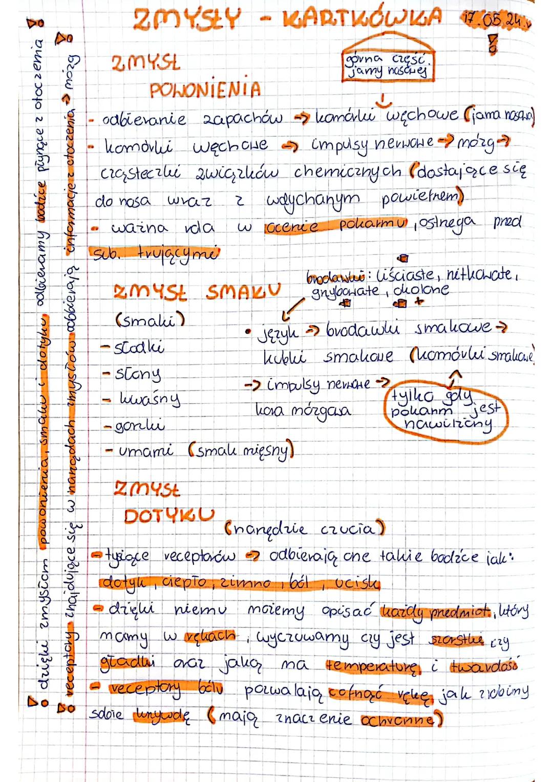 🎀Zmysły powonienia ,smaku i dotyku - dział 8 temat 4🎀