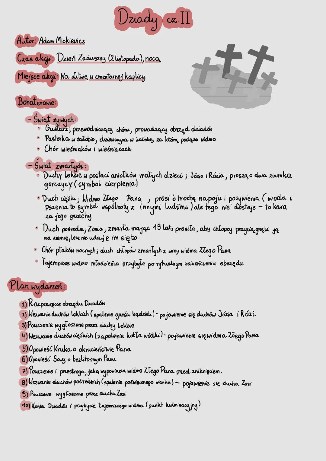 Lektura Dziady cz. 2, klasa 7