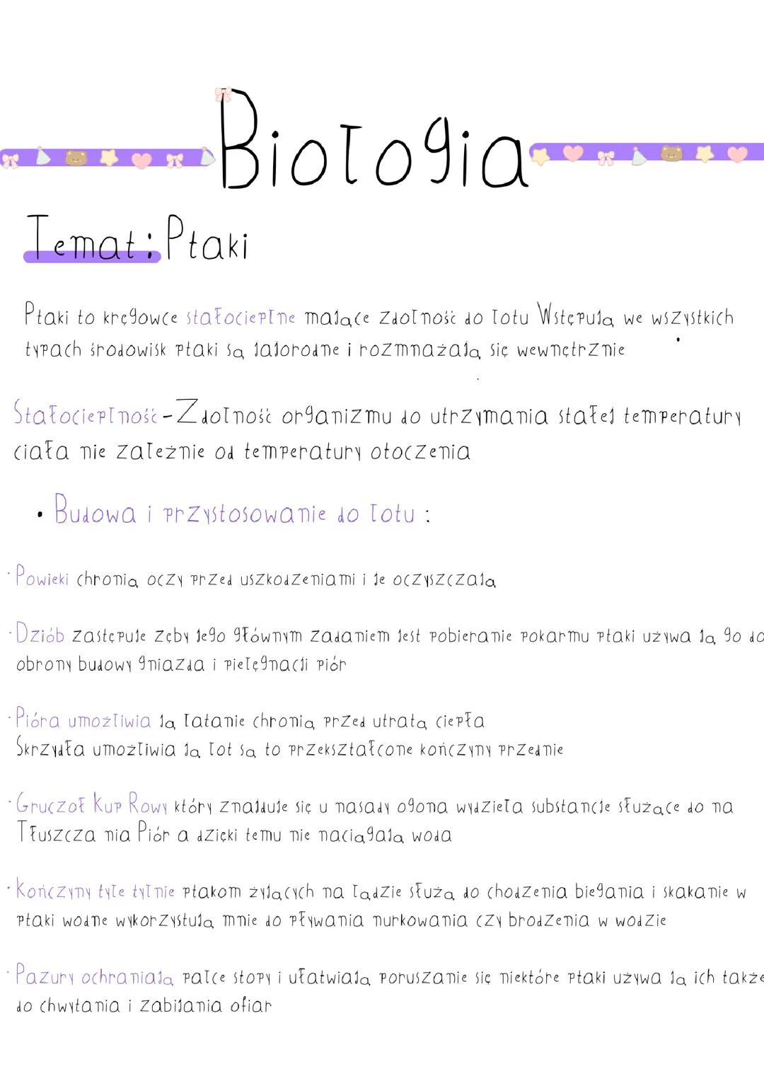 Ptaki - kręgowce zdolne do lotu