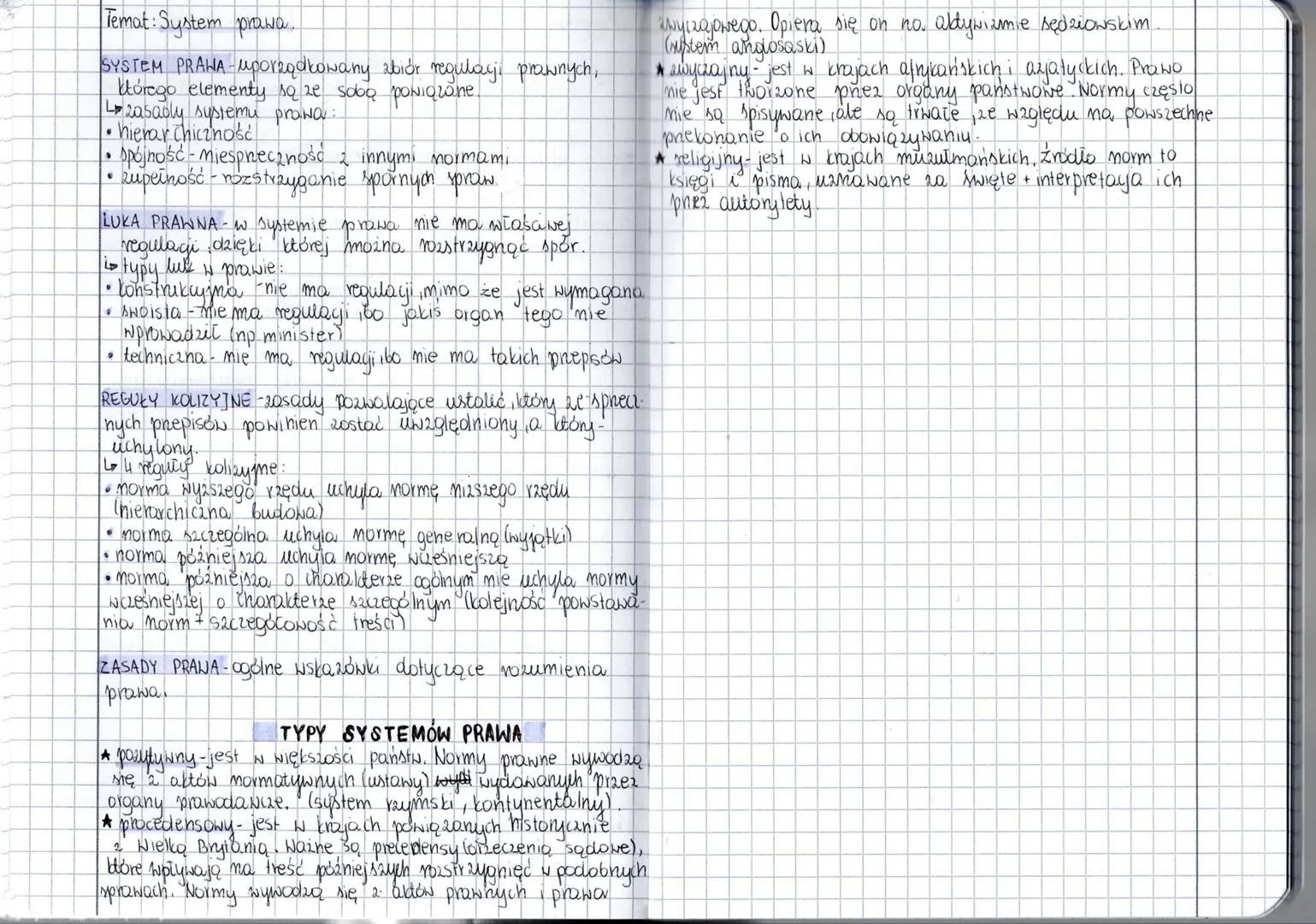 Temat: System prawa.
SYSTEM PRAHA - uporządkowany zbiór regulacji prawnych,
którego elementy sq ze sobą powiązane.
Lzasady systemu prowa
.
h