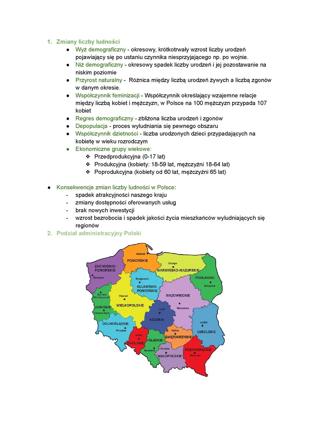 Geografia - ludność w Polsce