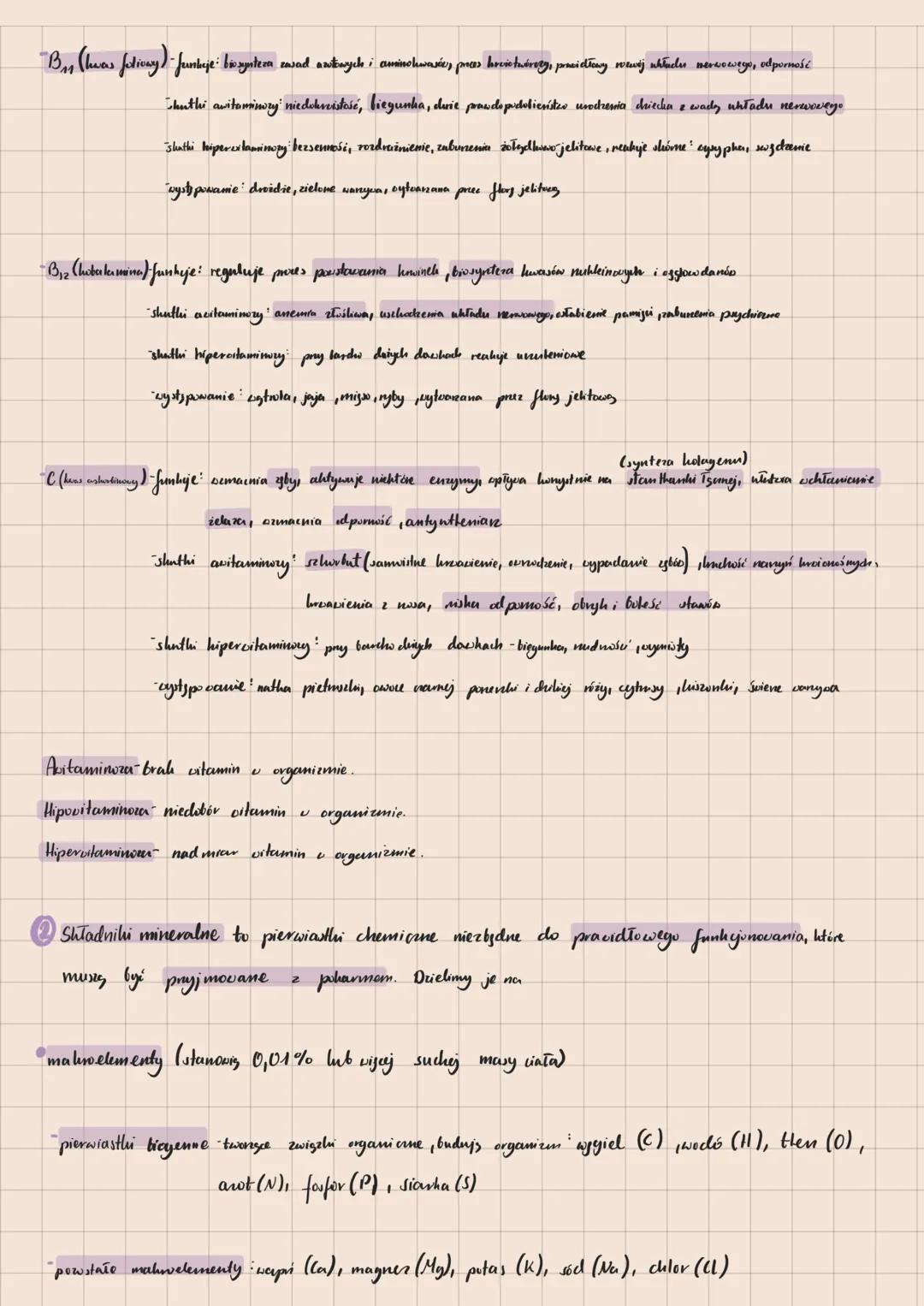 hola witaminl - Micorganiczne składniki pokarmowe
Witaminy związki organiczne niezbędne do zuchodzenia w organizmie różnych reakcji
biochemi