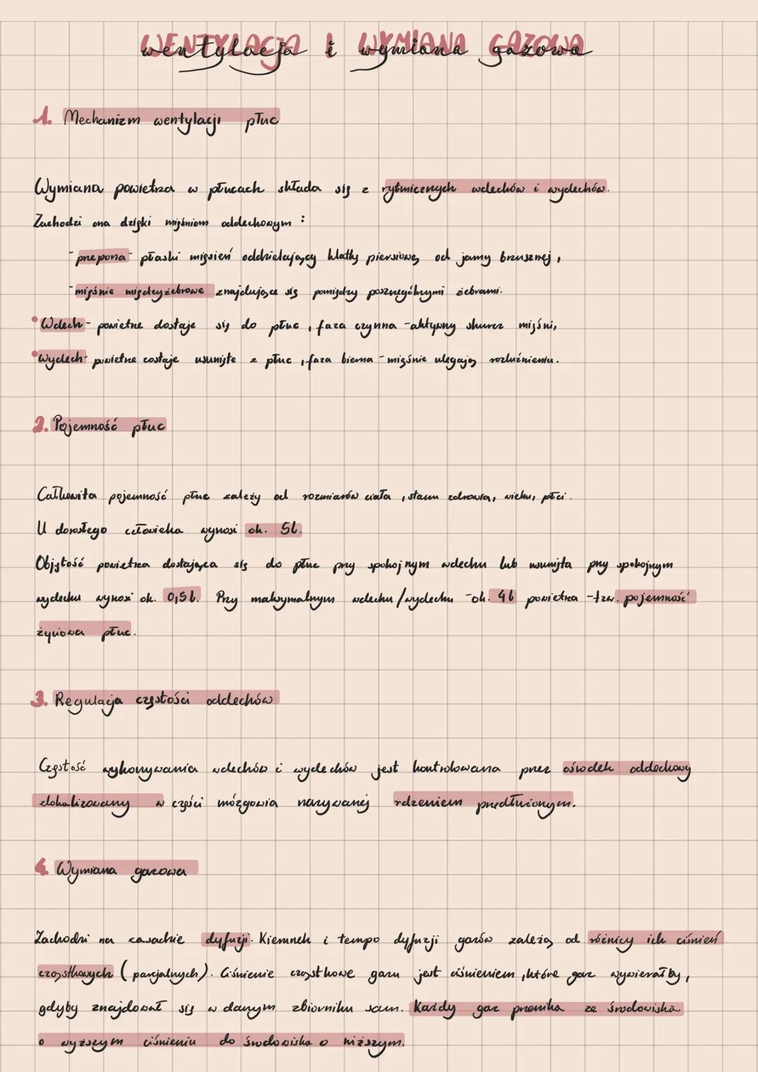 Wentylage & wymiana gazowa
A. Mechanizm wentylacji płuc
Wymiana powietrza
w
płucach składa się z
rytmicznych welechów i
wydechów
Zachodzi on