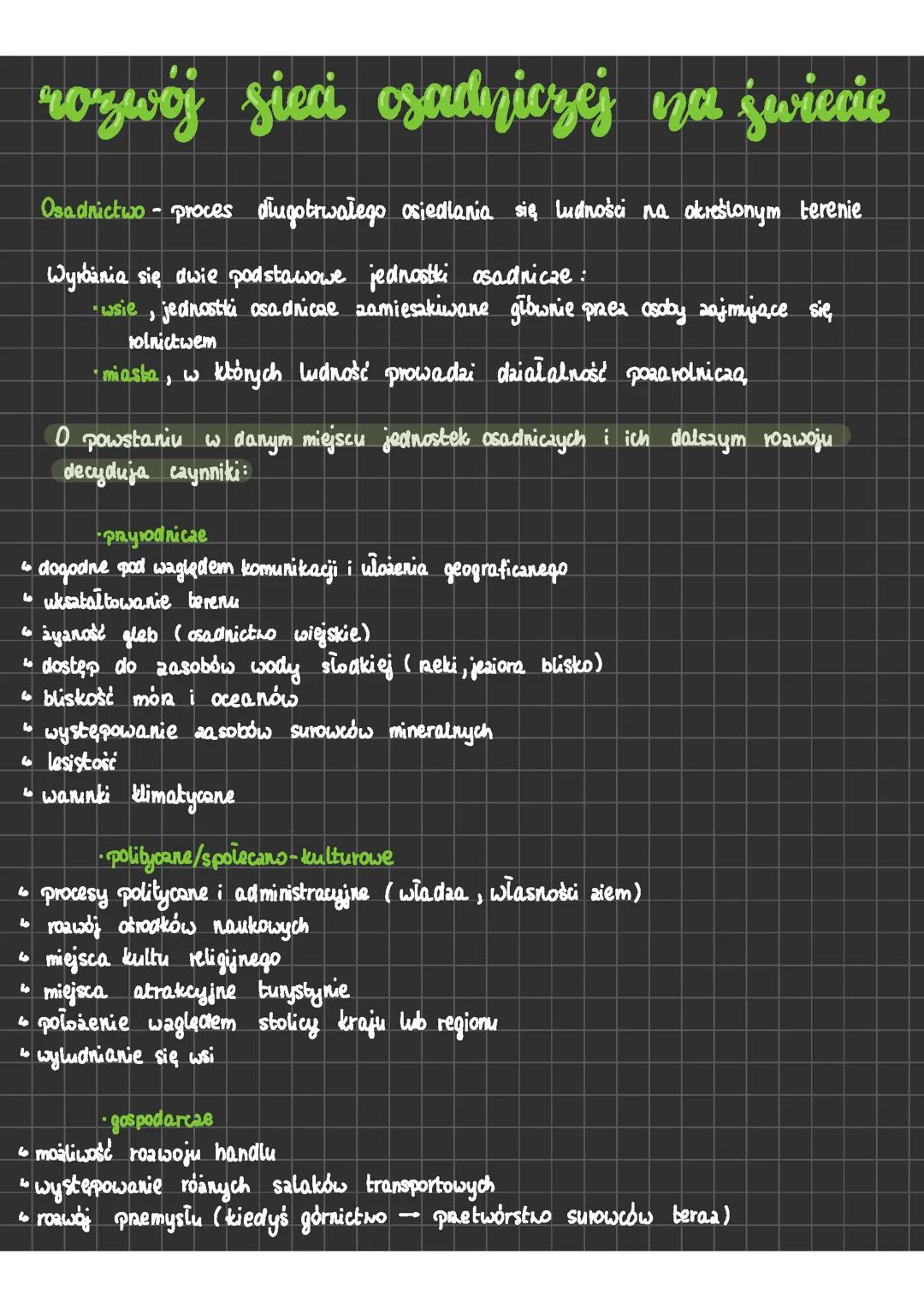 Rozwój sieci osadniczej na świecie